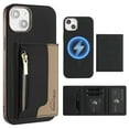 thumbnail image 1 of Dteck Magnetic Case for iPhone 14 Plus, 2 in 1 Wallet Case Detachable Card Holder, Compatible with MagSafe, Slim PU Leather RFID Blocking Credit Slots Zipper Pocket,Black, 1 of 7