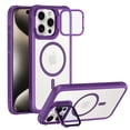 thumbnail image 1 of Dteck Magnetic Case for iPhone 14 Pro, Compatible with MagSafe, Full Tempered Glass Camera Cover Metal Invisible Kickstand, Military-Grade Protection Clear Case for iPhone 14 Pro,Purple, 1 of 6