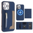 thumbnail image 1 of Dteck Magnetic Case for iPhone 14 Pro Max, 2 in 1 Wallet Case Detachable Card Holder, Compatible with MagSafe, Slim PU Leather RFID Blocking Credit Slots Zipper Pocket,Blue, 1 of 7