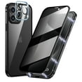 thumbnail image 1 of Dteck Magnetic Case for iPhone 14 Pro Max with HD Glass Camera Lens Protector, High Sensitivity Privacy Screen Metal Frame Anti-Peep Double Sided Case for iPhone 14 Pro Max,Black, 1 of 6