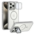 thumbnail image 1 of Dteck Magnetic Case for iPhone 15, Compatible with MagSafe, Full Tempered Glass Camera Cover Metal Invisible Kickstand, Military-Grade Protection Clear Case for iPhone 15,Gray, 1 of 6