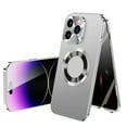 thumbnail image 1 of Dteck Magnetic Case for iPhone 15 Plus, High Sensitivity Privacy Screen + Metal Camera Protector, Luxury Electroplated Metal Frame Anti-Peep Double Sided Case for iPhone 15 Plus,Silver, 1 of 7