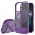 thumbnail image 1 of Dteck Magnetic Case for iPhone 15 Plus / iPhone 14 Plus,Shockproof TPU+PC Anti-Slip Compatible with Mag Safe Case Adjustable Kickstand Frosted Translucent Matte Phone Cover ,Darkpurple, 1 of 6