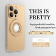 thumbnail image 1 of Dteck Magnetic Case for iPhone 15 Pro with Foldable Ring Stand Grip, Compatible with Magsafe Military Grade Plating Shockproof Fall-Proof Durable Matte Slim Phone Cover, Gold, 1 of 7
