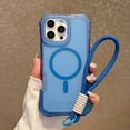 thumbnail image 1 of Dteck Magnetic Case for iPhone 15 Pro Max, Shockproof Rugged Cover with Lanyard Slim Lightweight PC+TPU Non-Slip Wireless Charging Anti-Fingerprint Translucent Matte Phone Case, Darkblue, 1 of 10