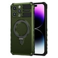 thumbnail image 1 of Dteck Magnetic Case for iPhone 15 Pro Max,Shockproof Silicone+PC Case Compatible with Mag Safe Ring Holder Kickstand Cover for iPhone 15 Pro Max, Darkgreen, 1 of 8