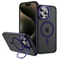 thumbnail image 1 of Dteck Magnetic Case for iPhone 15 Pro ,Shockproof Translucent Matte PC+TPU Case Compatible with MagSafe Built-in Camera Stand  Back Cover for iPhone 15 Pro,Purple, 1 of 8