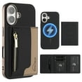 thumbnail image 1 of Dteck Magnetic Case for iPhone 16, 2 in 1 Wallet Case Detachable Card Holder, Compatible with MagSafe, Slim PU Leather RFID Blocking Credit Slots Zipper Pocket,Black, 1 of 7