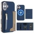 thumbnail image 1 of Dteck Magnetic Case for iPhone 16 Plus, 2 in 1 Wallet Case Detachable Card Holder, Compatible with MagSafe, Slim PU Leather RFID Blocking Credit Slots Zipper Pocket,Blue, 1 of 7