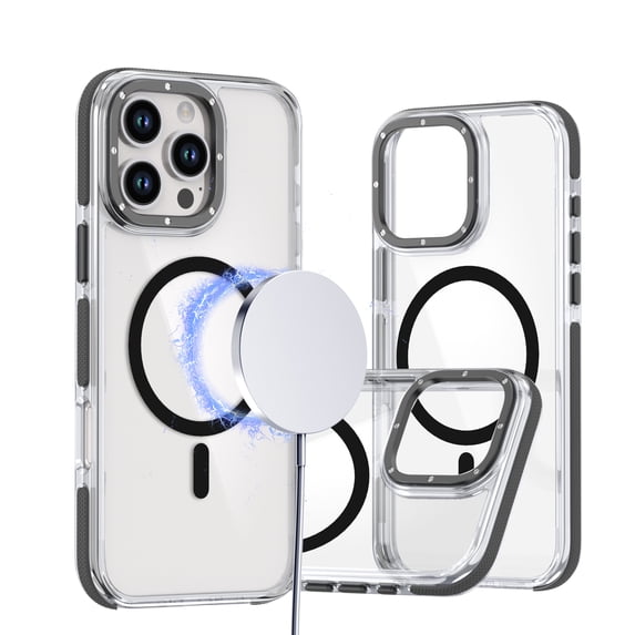 Dteck Magnetic Case for iPhone 16 Pro Max, Compatible with MagSafe, Shockproof Back Cover Crystal Clear Protective Phone Case for iPhone 16 Pro Max,Black