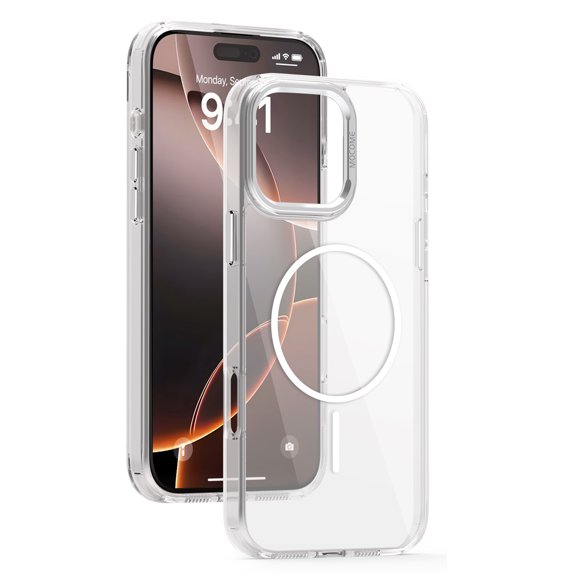 Dteck Magnetic Case for iPhone 16 Pro Max Compatible with MagSafe, Shockproof TPU Bumper Anti-Scratch Hard PC Back Protective Phone Cover 6.9 Inch,Clear