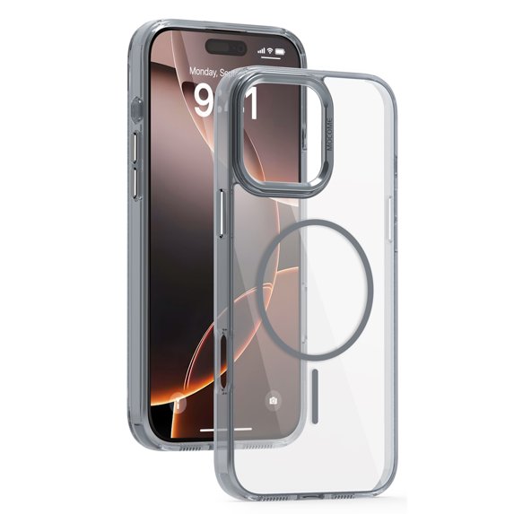 Dteck Magnetic Case for iPhone 16 Pro Max Compatible with MagSafe, Shockproof TPU Bumper Anti-Scratch Hard PC Back Protective Phone Cover 6.9 Inch,Gray
