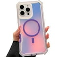 thumbnail image 1 of Dteck Magnetic Case for iPhone 16 Pro Max,Compatible with Magsafe, Shock-Absorbent Bumper Cute and Unique Fluorescent Holographic Iridescent Phone Cover,Blue Purple, 1 of 5