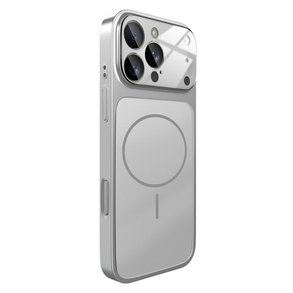Dteck Magnetic Case for iPhone 16 Pro Max,Shockproof PC Case Compatible with Mag Safe Full Camera Lens Protection Back Phone Cover for iPhone 16 Pro Max,Silver