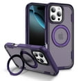 thumbnail image 1 of Dteck Magnetic Case for iPhone 16 Pro Max,Shockproof TPU Matte PC Case 360° Rotatable Ring Holder Kickstand Compatible with Mag Safe Back Cover,Deep Purple, 1 of 8