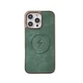 thumbnail image 1 of Dteck Magnetic Case for iPhone 16 Pro, Shockproof Magnetic Anti-Fingerprint PU Leather Cover Support Wireless Charging Ultra Slim Protection Cover, Green, 1 of 7