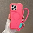thumbnail image 1 of Dteck Magnetic Case for iPhone 16 Pro, Shockproof Rugged Cover with Lanyard Slim Lightweight PC+TPU Non-Slip Wireless Charging Anti-Fingerprint Translucent Matte Phone Case, Rose, 1 of 10
