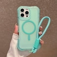 thumbnail image 1 of Dteck Magnetic Case for iPhone 16, Shockproof Rugged Cover with Lanyard Slim Lightweight PC+TPU Non-Slip Wireless Charging Anti-Fingerprint Translucent Matte Phone Case, Lightblue, 1 of 10