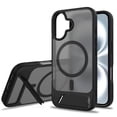 thumbnail image 1 of Dteck Magnetic Case for iPhone 16,Shockproof TPU+PC Anti-Slip Compatible with Mag Safe Case Adjustable Kickstand Frosted Translucent Matte Phone Cover for iPhone 16,Black, 1 of 6