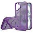 thumbnail image 1 of Dteck Magnetic Case for iPhone 16,Shockproof TPU+PC Anti-Slip Compatible with Mag Safe Case Adjustable Kickstand Frosted Translucent Matte Phone Cover for iPhone 16,Darkpurple, 1 of 6