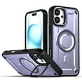 thumbnail image 1 of Dteck Magnetic Case for iPhone 16,Shockproof TPU+PC Heavy Duty Protection Compatible with Mag Safe Case with Hidden Lens Kickstand Cover for iPhone 16,Purple, 1 of 5