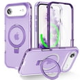 thumbnail image 1 of Dteck Magnetic Case for iPhone 17 Air,Shockproof Ring Holder Stand Case Built-in Screen Protector Compatible with Mag Safe Matte Translucent Back Cover,Purple, 1 of 6