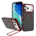 thumbnail image 1 of Dteck Magnetic Case for iPhone 17 Pro, Built-in Camera Stand, Compatible with MagSafe, Matte Translucent Shockproof Protective Phone Cover 6.3 Inch,Red, 1 of 8