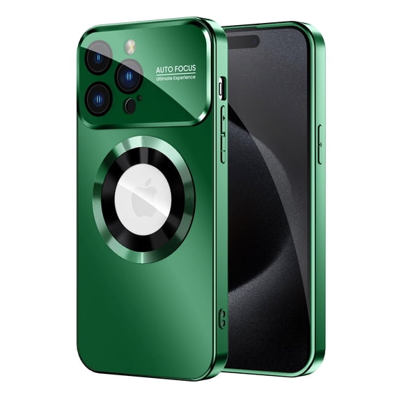 Dteck Magnetic Case for iPhone 17 Pro Max, Wireless Charging MagSafe Accessory Compatible with Built-in Camera Lens Protector, Shockproof Drop Proof Hard PC Soft TPU Phone Cover, Green