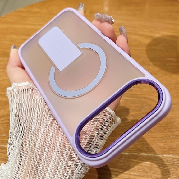 Dteck Magnetic Case for iPhone Air,Shockproof TPU+PC Compatible with Mag Safe Anti-Slip Case Invisible Bracket Kickstand Translucent Matte Back Cover for iPhone Air,Lavender