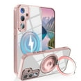 thumbnail image 1 of Dteck Magnetic Clear Case for Samsung Galaxy A16 5G,Shockproof TPU+PC Case Built-in Camera Lens Protector Compatible with Mag Safe Transparent Rotating Ring Stand Cover,Pink, 1 of 7