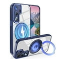 thumbnail image 1 of Dteck Magnetic Clear Case for Samsung Galaxy A26 5G,Shockproof TPU+PC Case Built-in Camera Lens Protector Compatible with Mag Safe Transparent Rotating Ring Stand Cover,Blue, 1 of 7