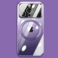 thumbnail image 1 of Dteck Magnetic Clear Case for iPhone 13 Pro Max 6.7” Case, Compatible with MagSafe with Full Camera Cover Protection Shockproof Protective Thin Slim Plating Case for Women Girls, Purple, 1 of 12