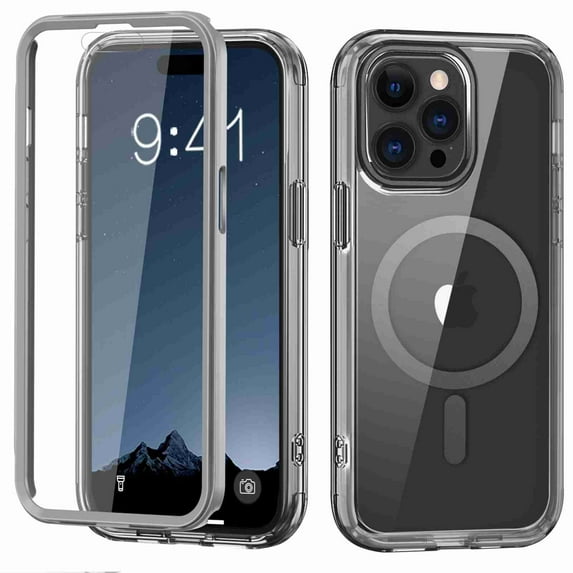 Dteck Magnetic Designed for iPhone 11 Pro Max Case, Compatible with MagSafe Built-in Touch Sensitive Anti-Scratch Screen Protector Cover for iPhone 11 Pro Max,Gray