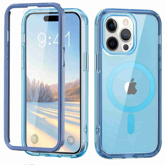 Dteck Magnetic Designed for iPhone 12 Pro Max Case, Compatible with MagSafe Built-in Touch Sensitive Anti-Scratch Screen Protector Cover for iPhone 12 Pro Max,Blue