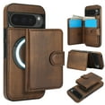 thumbnail image 1 of Dteck Magnetic Detachable Wallet Case for Google Pixel 9 Pro XL,Luxury Leather 2 in 1 Case Compatible with Mag Safe Card Slot Pocket Stand Shockproof Cover for Google Pixel 9 Pro XL,Brown, 1 of 5