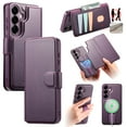 thumbnail image 1 of Dteck Magnetic Detachable Wallet Case for Samsung Galaxy S25,Luxury Leather Card Slots Wallet Case Compatible with MagSafe Stand Wristband Design Cover for Samsung Galaxy S25,Purple, 1 of 7