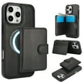 thumbnail image 1 of Dteck Magnetic Detachable Wallet Case for iPhone 16 Pro Max,Luxury Leather 2 in 1 Case Compatible with Mag Safe Card Slot Pocket Stand Shockproof Cover for iPhone 16 Pro Max,Black, 1 of 8
