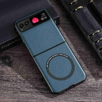 Dteck Magnetic For Motorola Razr 2023 / Razr 40 Case, Shockproof PU Leather Slim Hard Rugged Support Wireless Charging Protective Cover, Green
