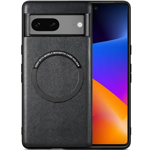 Dteck Magnetic for Google Pixel 8 Pro Case, Pixel 8 Pro Case Compatible with MagSafe, Slim PU Leather Matte Finish Shockproof Protective Cover for Google Pixel 8 Pro,Black