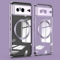 thumbnail image 1 of Dteck Magnetic for Google Pixel 9 Pro / 9 Case Compatible with MagSafe, Non-Yellowing Crystal Clear Slim Cover with Plating Edge for Pixel 9 Pro / 9 6.3",Purple, 1 of 6