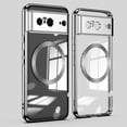 thumbnail image 1 of Dteck Magnetic for Google Pixel 9 Pro XL Case Compatible with MagSafe, Non-Yellowing Crystal Clear Slim Cover with Plating Edge for Pixel 9 Pro XL 6.8", Silver, 1 of 6