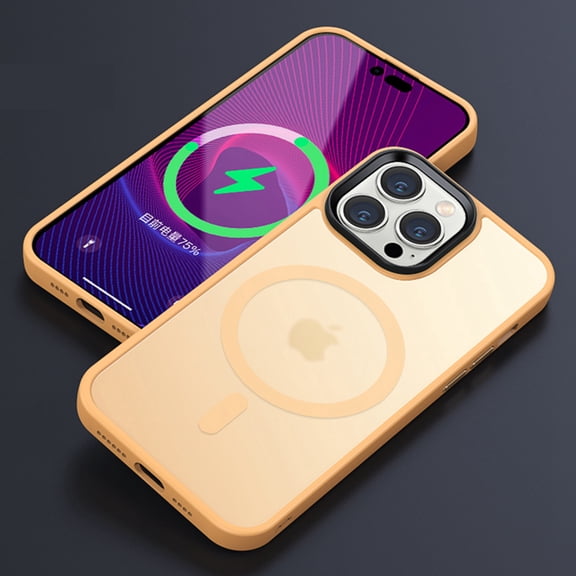 Dteck Magnetic Guardian Designed for iPhone 14 Pro Case [Military Grade Drop Tested] [Compatible with MagSafe] Slim Translucent Matte Case for iPhone 14 Pro Phone Case (6.1"), Yellow
