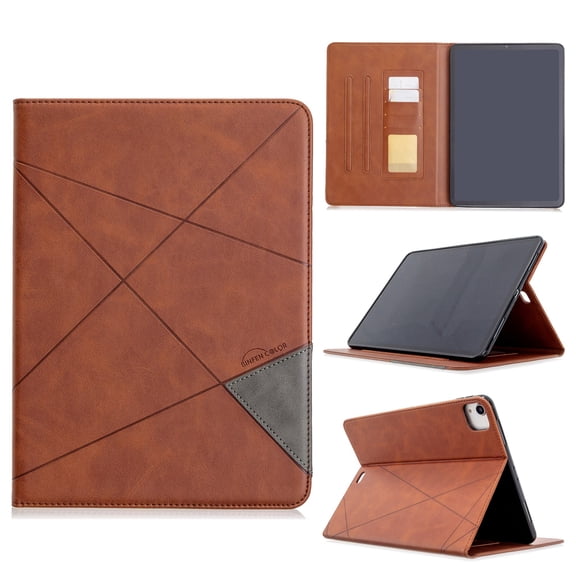 Dteck Magnetic Leather Case for Apple iPad Pro 12.9" 4th Generation 2020 Released ,Smart Wallet Card Holder Kickstand Folio Shockproof Automatic wake/sleep Cover 12.9-inch,Brown