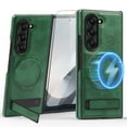 thumbnail image 1 of Dteck Magnetic Leather Case for Samsung Galaxy Z Fold 3, Compatible with MagSafe,Kickstand Cover with HD Screen Protector, Shockproof Slim Protective Phone Case,Deep Green, 1 of 6