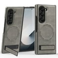 thumbnail image 1 of Dteck Magnetic Leather Case for Samsung Galaxy Z Fold 5,Shockproof Leather Compatible with Mag-safe Adjustable Kickstand Protective Cover for Galaxy Z Fold 5 5G,Gray, 1 of 6