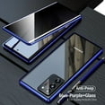 thumbnail image 1 of Dteck Magnetic Metal Anti-Peeping Case For Samsung Galaxy Note20 Ultra (6.9 inches) ,Privacy Anti-Spy Front Screen Protector Adsorption Back Tempered Glass Full Body Protective Case,Blue, 1 of 1