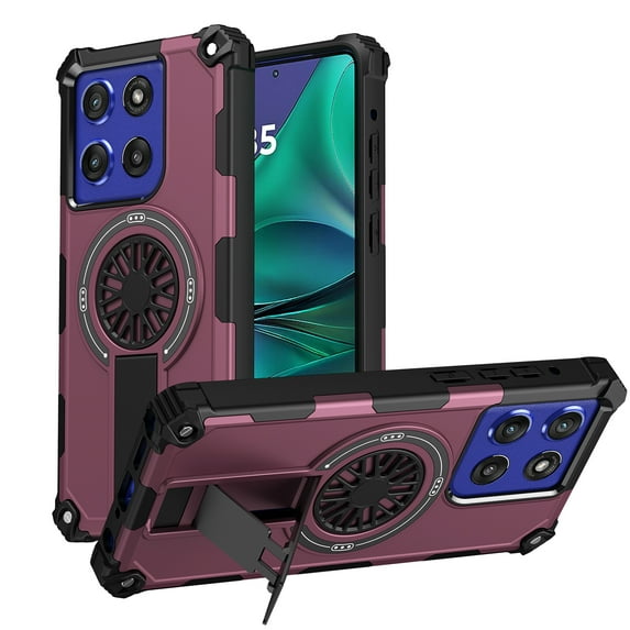 Dteck Magnetic for Motorola Moto G 5G (2025) Case, Compatible with MagSafe, Military Grade Dropproof with Invisible Stand Dual Layer Shockproof Phone Cover,Purple