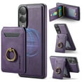 thumbnail image 1 of Dteck Magnetic PU Leather Case for Samsung Galaxy S25 Edge (2025), Compatible with MagSafe Accessory, Detachable Wallet RFID Blocking Card Holder Ring Stand Shockproof Protective Phone Case, Purple, 1 of 5