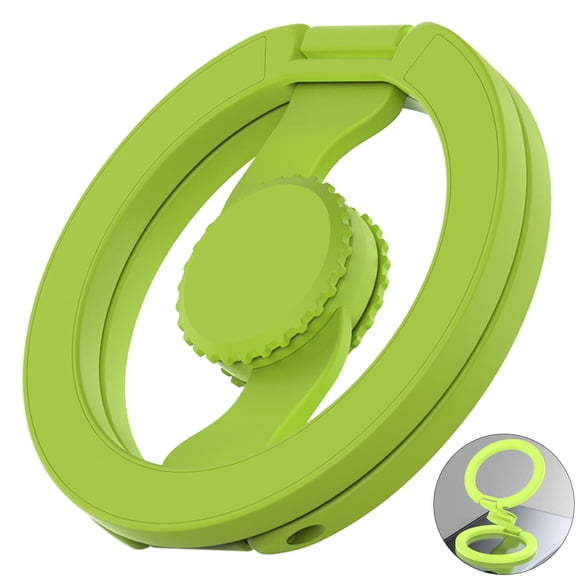 Dteck Magnetic Phone Ring Holder, Compatible with MagSafe, Double Adjustable Gym Finger Ring Grip, Removable Phone Grip,Green