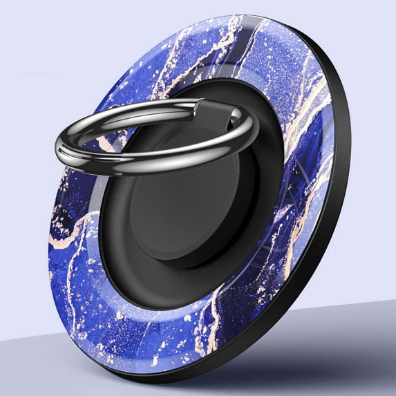 Dteck Magnetic Phone Ring Holder for MagSafe, 360 Degree Rotation Magnet Finger Ring Grip Stand Holder, Compatible with 15 Pro Max 14 13 12 Series, MagSafe Accessories,Blue Marble